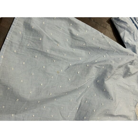 CeCe Blue Swiss Dot Blouse Lace Yoke Puff Sleeves Sz S Coastal Cowgirl Feminine - Picture 9 of 11